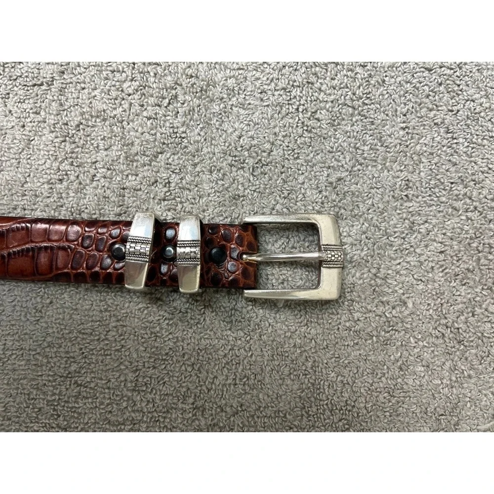 Belts.com Mens Brown Alligator Embossed Italian Calfskin Leather Belt Size 44
